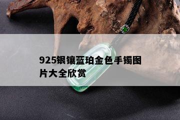 925银镶蓝珀金色手镯图片大全欣赏