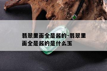 翡翠里面全是酱的-翡翠里面全是酱的是什么玉