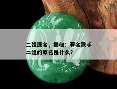 二姐原名，揭秘：著名歌手二姐的原名是什么？