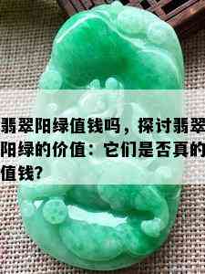 翡翠阳绿值钱吗，探讨翡翠阳绿的价值：它们是否真的值钱？