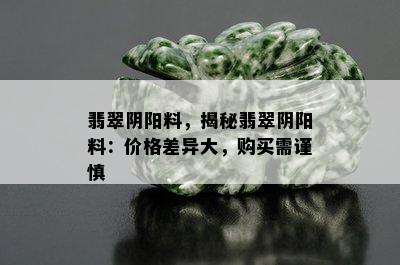 翡翠阴阳料，揭秘翡翠阴阳料：价格差异大，购买需谨慎