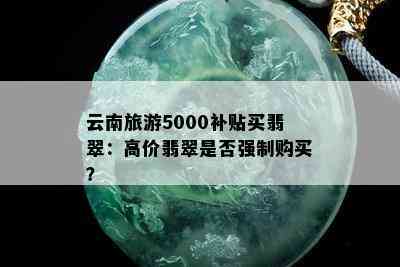 云南旅游5000补贴买翡翠：高价翡翠是否强制购买？