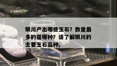 银川产出哪些玉石？数量最多的是哪种？请了解银川的主要玉石品种。