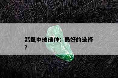 翡翠中玻璃种：更好的选择？