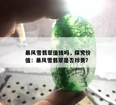 暴风雪翡翠值钱吗，探究价值：暴风雪翡翠是否珍贵？