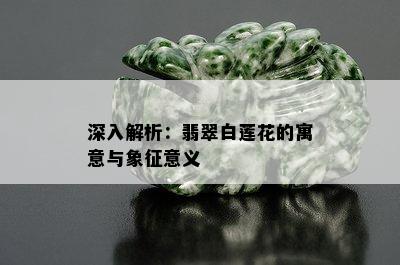 深入解析：翡翠白莲花的寓意与象征意义