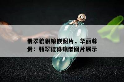 翡翠貔貅镶嵌图片，华丽尊贵：翡翠貔貅镶嵌图片展示