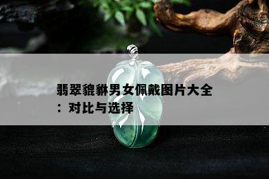 翡翠貔貅男女佩戴图片大全：对比与选择