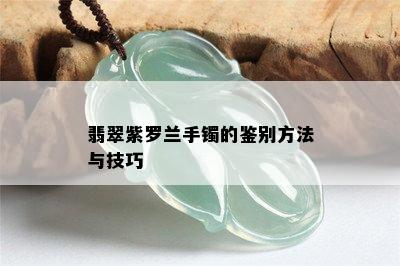 翡翠紫罗兰手镯的鉴别方法与技巧