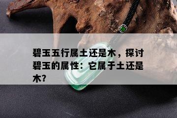 碧玉五行属土还是木，探讨碧玉的属性：它属于土还是木？