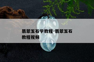 翡翠玉石学教程-翡翠玉石教程视频