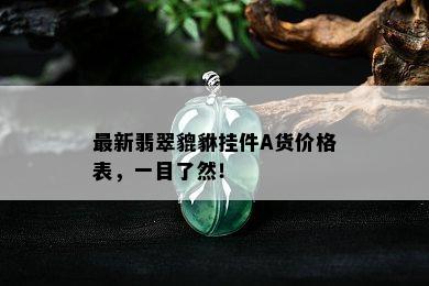 最新翡翠貔貅挂件A货价格表，一目了然！