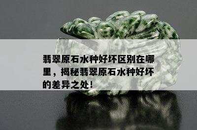 翡翠原石水种好坏区别在哪里，揭秘翡翠原石水种好坏的差异之处！