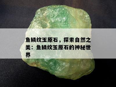 鱼鳞纹玉原石，探索自然之美：鱼鳞纹玉原石的神秘世界