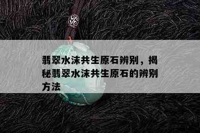 翡翠水沫共生原石辨别，揭秘翡翠水沫共生原石的辨别方法