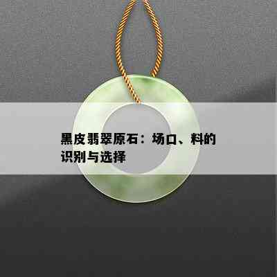 黑皮翡翠原石：场口、料的识别与选择