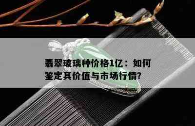 翡翠玻璃种价格1亿：如何鉴定其价值与市场行情？