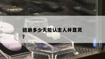 貔貅多少天能认主人并显灵？