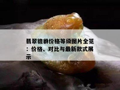 翡翠貔貅价格等级图片全览：价格、对比与最新款式展示