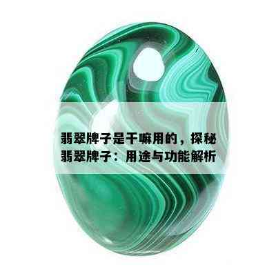 翡翠牌子是干嘛用的，探秘翡翠牌子：用途与功能解析