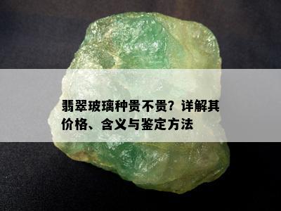 翡翠玻璃种贵不贵？详解其价格、含义与鉴定方法