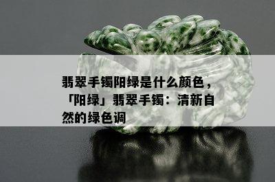 翡翠手镯阳绿是什么颜色，「阳绿」翡翠手镯：清新自然的绿色调