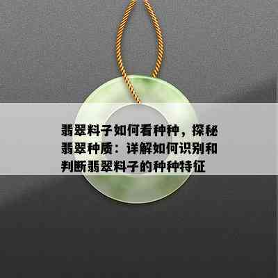 翡翠料子如何看种种，探秘翡翠种质：详解如何识别和判断翡翠料子的种种特征