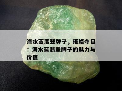 海水蓝翡翠牌子，璀璨夺目：海水蓝翡翠牌子的魅力与价值