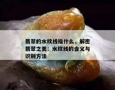 翡翠的水纹线指什么，解密翡翠之美：水纹线的含义与识别方法