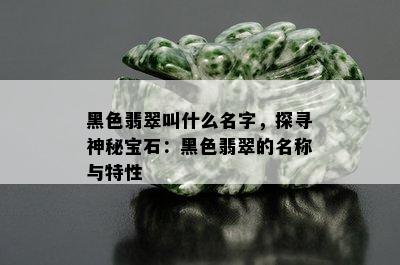 黑色翡翠叫什么名字，探寻神秘宝石：黑色翡翠的名称与特性