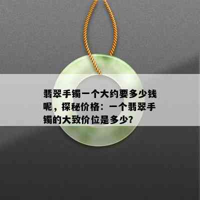 翡翠手镯一个大约要多少钱呢，探秘价格：一个翡翠手镯的大致价位是多少？