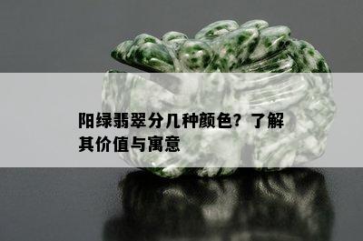 阳绿翡翠分几种颜色？了解其价值与寓意