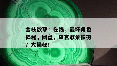 金枝欲孽：在线，最坏角色揭秘，网盘，故宫取景拍摄？大揭秘！