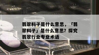 翡翠料子是什么意思，「翡翠料子」是什么意思？探究翡翠行业专业术语