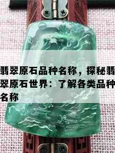 翡翠原石品种名称，探秘翡翠原石世界：了解各类品种名称