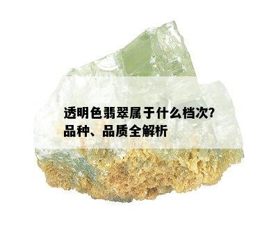 透明色翡翠属于什么档次？品种、品质全解析