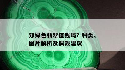 辣绿色翡翠值钱吗？种类、图片解析及佩戴建议