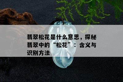 翡翠松花是什么意思，探秘翡翠中的“松花”：含义与识别方法