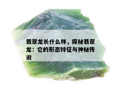 翡翠龙长什么样，探秘翡翠龙：它的形态特征与神秘传说