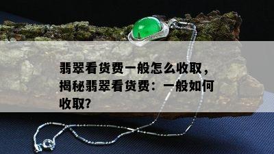 翡翠看货费一般怎么收取，揭秘翡翠看货费：一般如何收取？