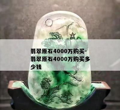 翡翠原石4000万购买-翡翠原石4000万购买多少钱