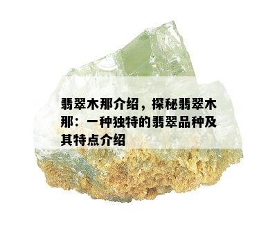 翡翠木那介绍，探秘翡翠木那：一种独特的翡翠品种及其特点介绍