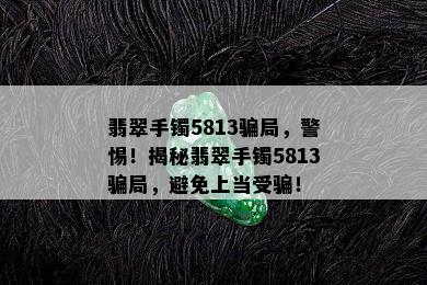 翡翠手镯5813骗局，警惕！揭秘翡翠手镯5813骗局，避免上当受骗！