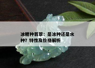 冰糖种翡翠：是冰种还是水种？特性及价格解析