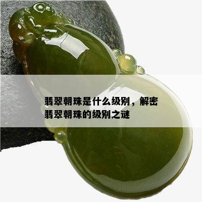 翡翠朝珠是什么级别，解密翡翠朝珠的级别之谜