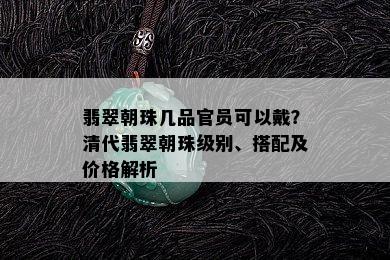 翡翠朝珠几品官员可以戴？清代翡翠朝珠级别、搭配及价格解析