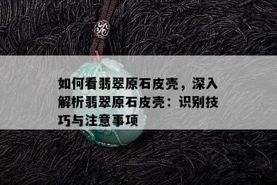 如何看翡翠原石皮壳，深入解析翡翠原石皮壳：识别技巧与注意事项