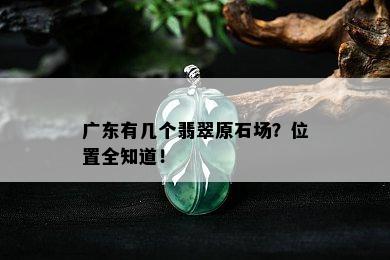 广东有几个翡翠原石场？位置全知道！