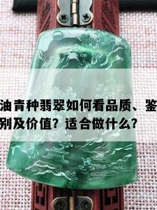 油青种翡翠如何看品质、鉴别及价值？适合做什么？