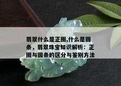 翡翠什么是正圈,什么是圆条，翡翠珠宝知识解析：正圈与圆条的区分与鉴别方法